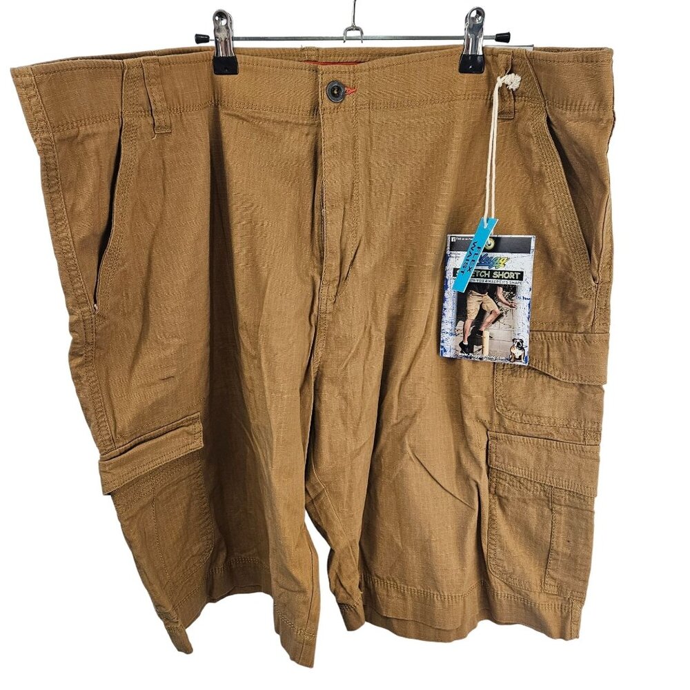 Flex Plugg Mens Stretch Cargo Shorts Size 44  Scotch Brown